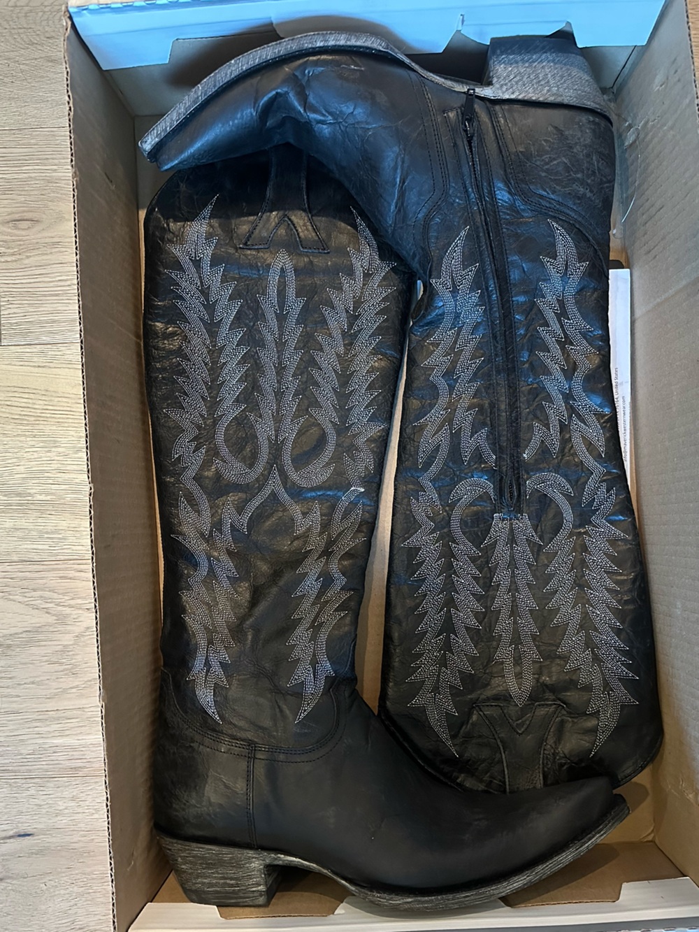 Old Gringo Myra Black Embroidered Leather Heeled Boots Size 9.5 BRAND NEW